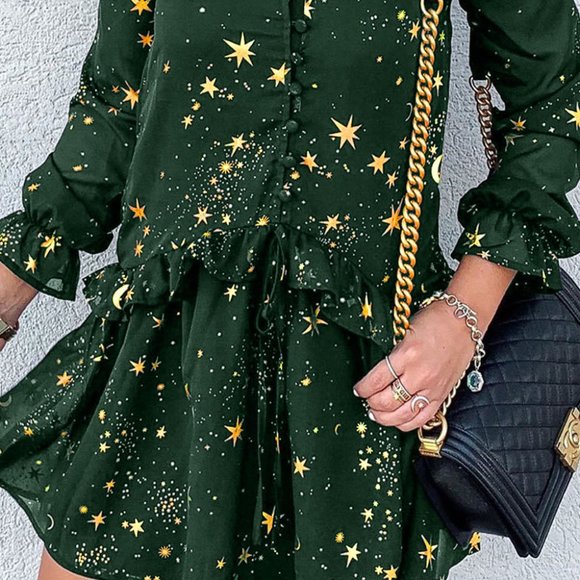 Starry Long Sleeve Mini Dress - Picture 4 of 4